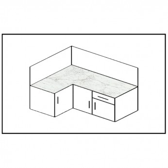 Кухненски плот 502 G, бял мрамор с гланцова повърхност