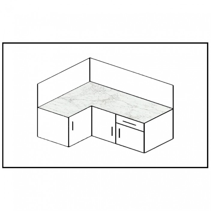 Кухненски плот 502 G, бял мрамор с гланцова повърхност 34. Плотове и гърбове
