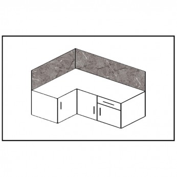 Кухненски гръб 503 G, сив мрамор с гланцово покритие