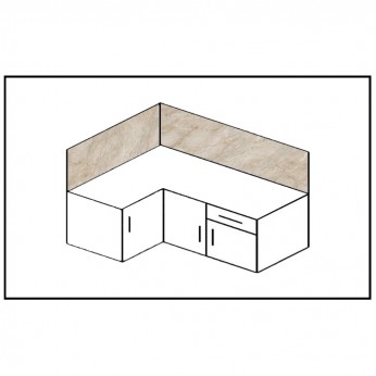 Кухненски гръб 509 G, пясъчен мрамор с гланцово покритие