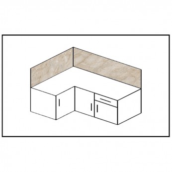 Кухненски гръб 509 M, пясъчен мрамор с матово покритие