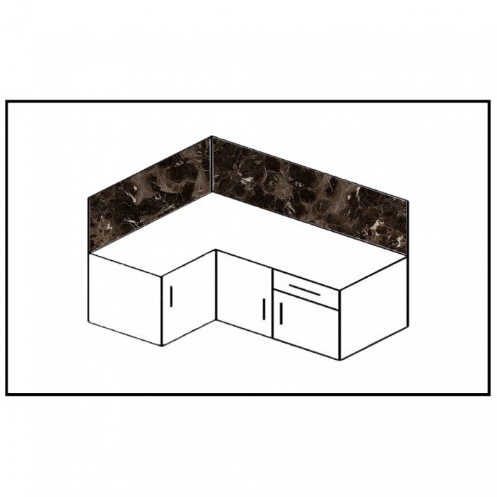 Кухненски гръб 521 M, кафяв мрамор с матово покритие 34. Плотове и гърбове