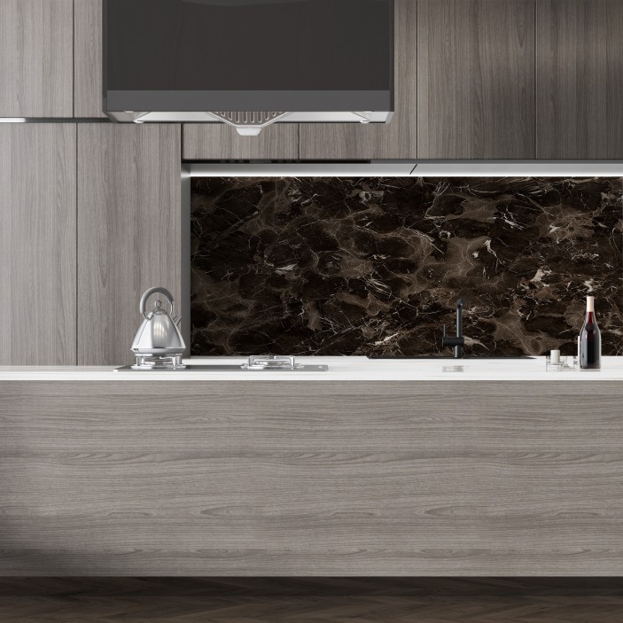 Кухненски гръб 521 M, кафяв мрамор с матово покритие 34. Плотове и гърбове