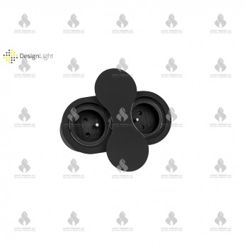 Splitter for embedding with 2 contacts - shape of eight, black Furniture LED lighting