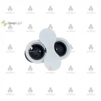 Splitter for embedding with 2 contacts - shape of eight, white Furniture LED lighting