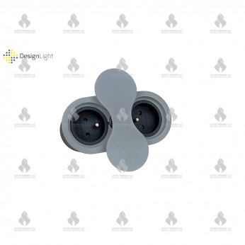 Разклонител за вграждане с 2 контакта осмица, инокс 31L.066.08 - Осветителни тела за мебели Разклонител за вграждане с 2 контакта осмица, инокс контакт с usb