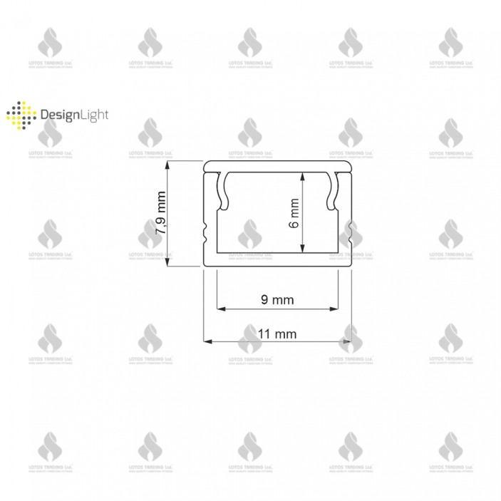 Aluminum profile for LED strip 7x11 MICRO Furniture LED lighting