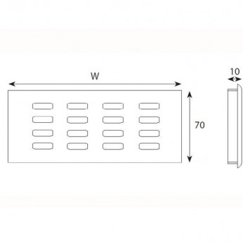 Aluminium vent grille 70mm. 30L.611.01-06 - Interior door accessories Aluminium vent grille 70mm. Interior door accessories