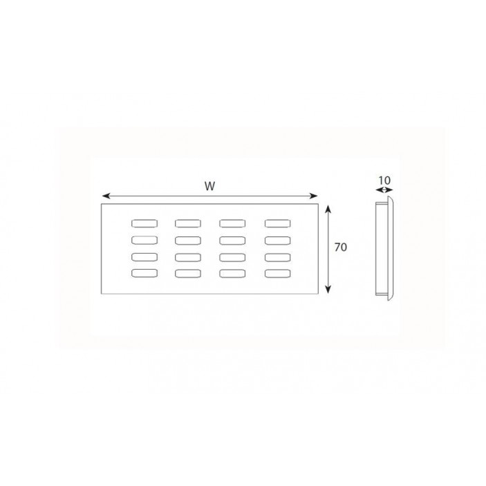 Aluminium vent grille 70mm. Interior door accessories