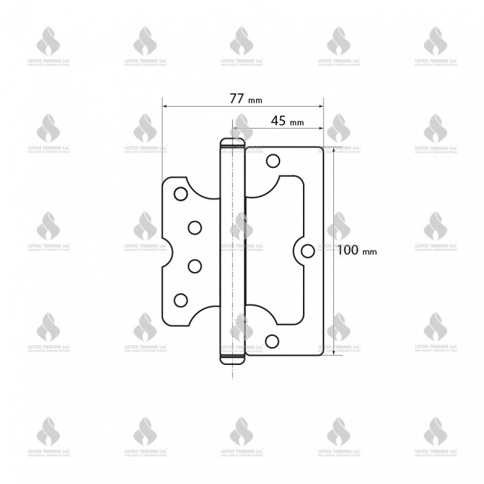 Interior door hinge, 2mm and 2.5mm, Black Interior door accessories