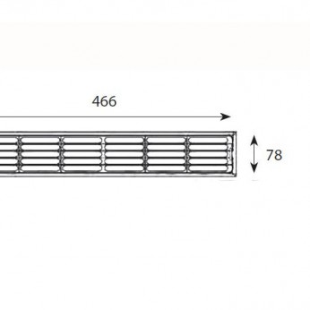 Plastic vent grille 80x475mm. Interior door accessories