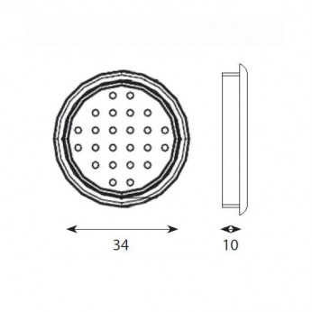 Plastic vent grille Ф34mm. Interior door accessories