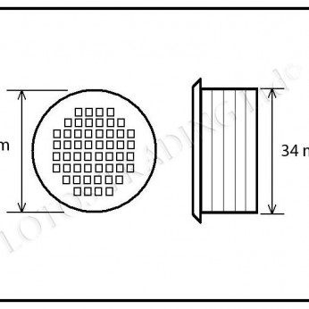 Plastic ventilation grille Ф34mm. Interior door accessories