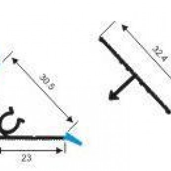 Aluminium standing wall seal profile, linen Kitchen accessories