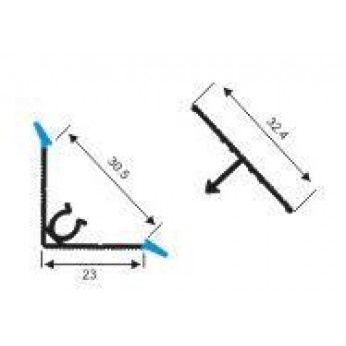 Aluminium standing wall seal profile, linen