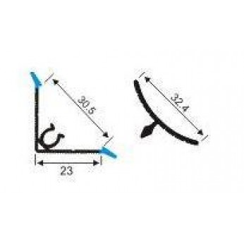 Aluminium wall seal profile linen