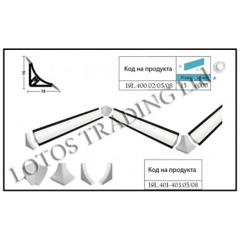 Wall seal profile - concave profile (15х15) Wall seal profile - concave profile (15х15)