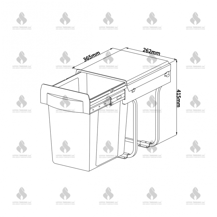 Bottom Mounted Bin - White - 20 L. (1 x 20 L.) Kitchen accessories