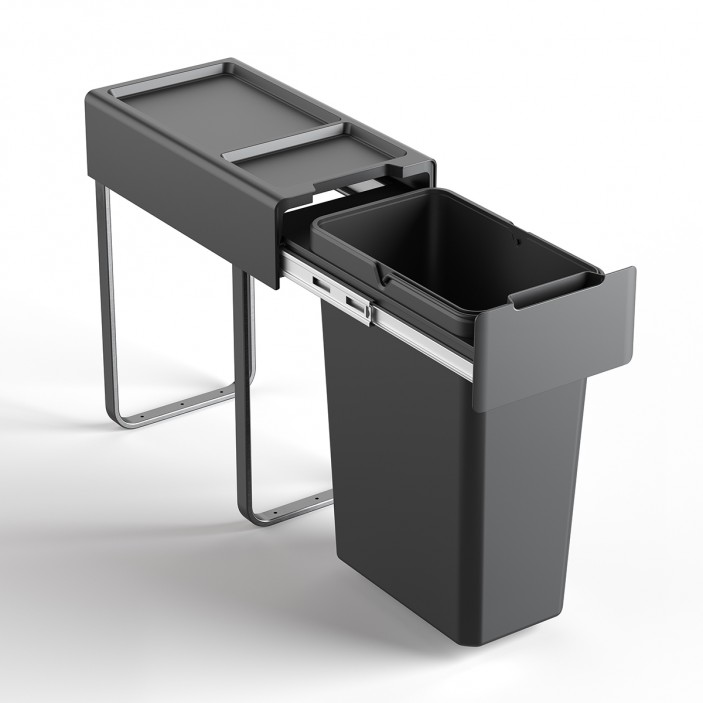 IVENTO Кош за вграждане - тъмно сив - 30 Л. (1 х 30Л.) 19L.100.53 - Аксесоари за кухня IVENTO Кош за вграждане - тъмно сив - 30 Л. (1 х 30Л.) Аксесоари за кухня