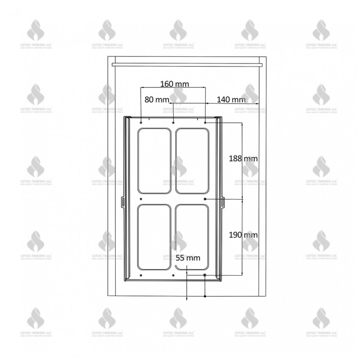 Built-in basket - PVC 24L 19L.100.44 - Kitchen accessories Built-in basket - PVC 24L Kitchen accessories
