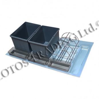 PVC Kitchen cabinet waste bin - 12+12L Kitchen accessories