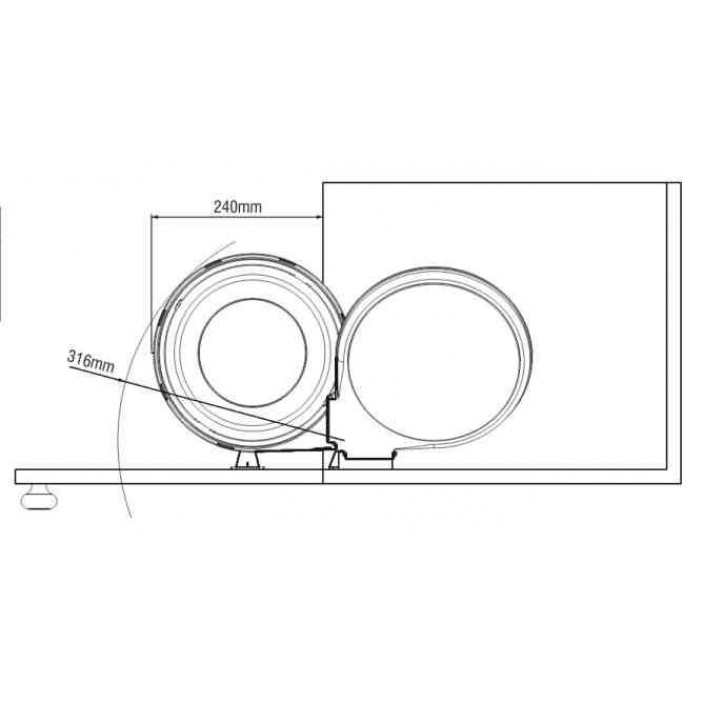 PVC Door mounted bin - 13L 19L.100.28 - Kitchen accessories PVC Door mounted bin - 13L Kitchen accessories