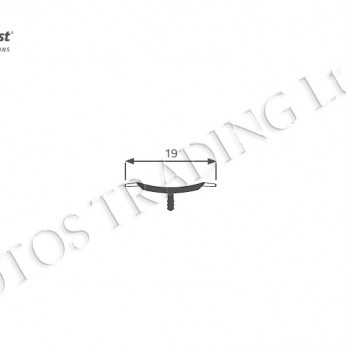 Concave wall seal profile 15x15 matt chrome Kitchen accessories