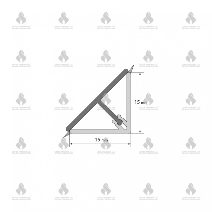 Mini T - Водобранна лайстна, бяло / черно мат (15x15) Аксесоари за кухня