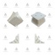 Set of plugs and corners for water seal profile, white Kitchen accessories