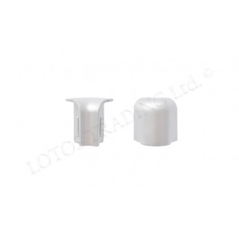 Inner and outer corner for Small standing wall seal profile, white Kitchen accessories