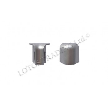 Inner and outer corner for Small standing wall seal profile, matt chrome Kitchen accessories