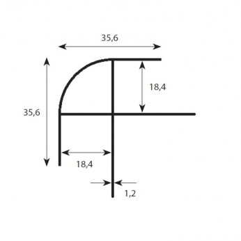 Aluminium corner profile 18 mm. Aluminium edge profiles