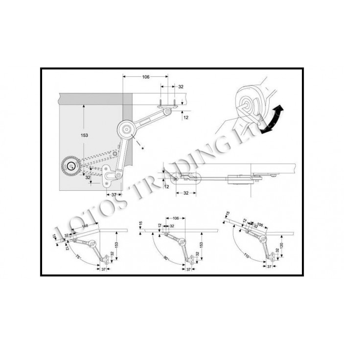 Two-way lid stay Gas springs and lid support