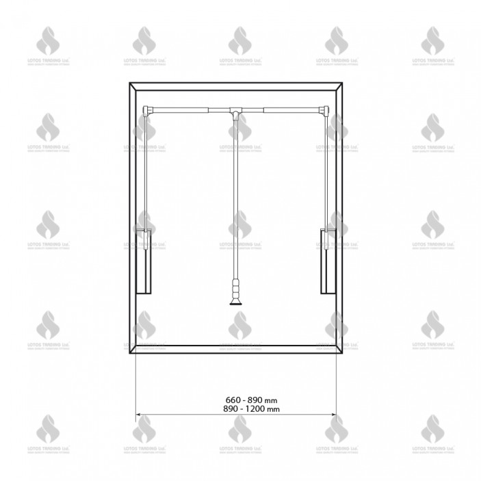 IVENTO K Wardrobe lift, Matt chrome - Aluminum 21.10.20-21 - Wardrobe fittings and accessories IVENTO K Wardrobe lift, Matt chrome - Aluminum Wardrobe fittings and accessories