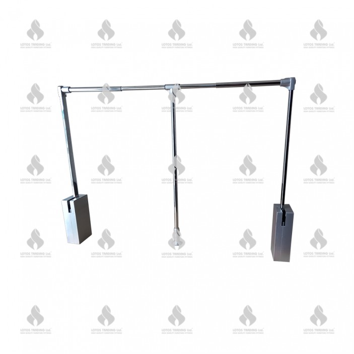 IVENTO K Wardrobe lift, Matt chrome - Chrome Wardrobe fittings and accessories