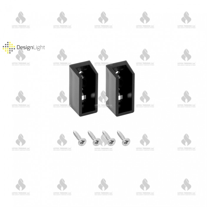 Bracket for a lever in a wardrobe with ice profile RELING, black Wardrobe fittings and accessories