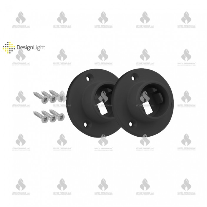 Wardrobe lever bracket RELING, black Wardrobe fittings and accessories