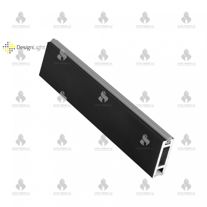 Wardrobe lever with LED strips profile - SLIM, black Wardrobe fittings and accessories