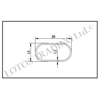 Aluminium oval wardrobe lever 15/30 Aluminium oval wardrobe lever 15/30