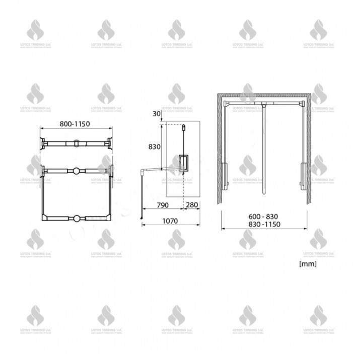Wardrobe lift HANGER 21.10.01-03 - Wardrobe fittings and accessories Wardrobe lift HANGER Wardrobe fittings and accessories