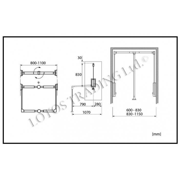 Wardrobe lift Т900 Wardrobe fittings and accessories