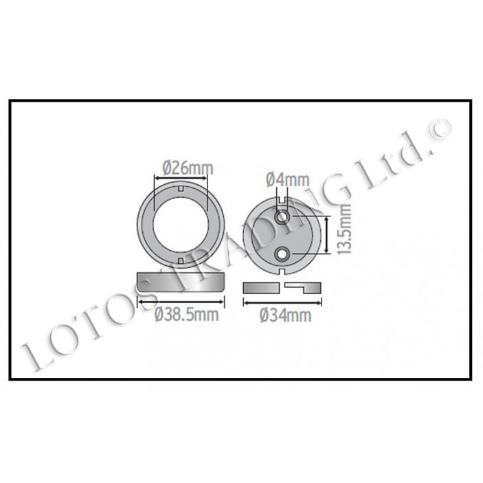 Circle tube holder two parts 21L.941.06 - Wardrobe fittings and accessories Circle tube holder two parts Wardrobe fittings and accessories
