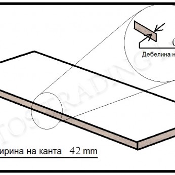 PVC кант за мебели - GABROVNITSA F058 PS52 - Dacite Beige Структурa PS52 Quartz 17. Кантове за мебели
