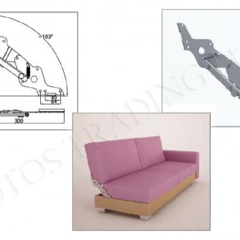 Sofa mechanism big  JAPON 3 positions 32L.040.11 - Decorative furniture accessories Sofa mechanism big  JAPON 3 positions Decorative furniture accessories