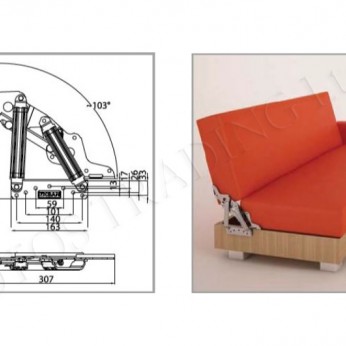 Sofa mechanism big  JAPON 32L.040.10 - Decorative furniture accessories Sofa mechanism big  JAPON Decorative furniture accessories