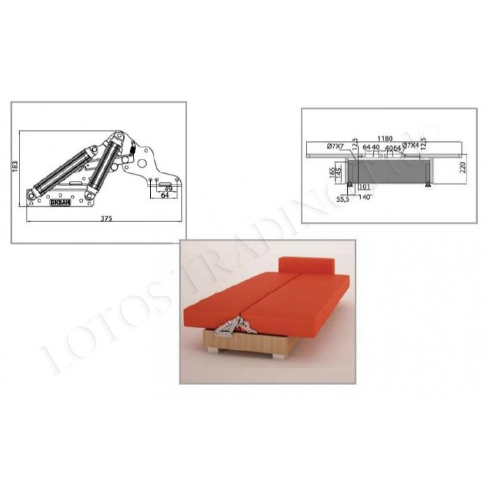 Sofa mechanism big  JAPON 32L.040.10 - Decorative furniture accessories Sofa mechanism big  JAPON Decorative furniture accessories