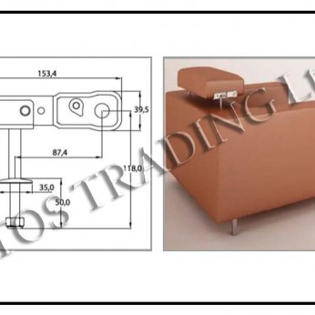 Backrest mechanism. 32L.012.02 - Decorative furniture accessories Backrest mechanism. Decorative furniture accessories