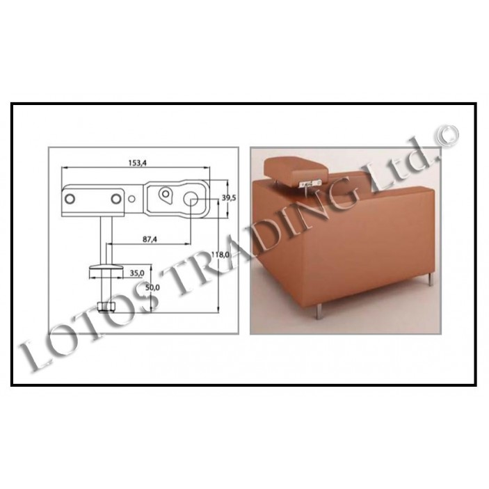 Backrest mechanism. 32L.012.02 - Decorative furniture accessories Backrest mechanism. Decorative furniture accessories
