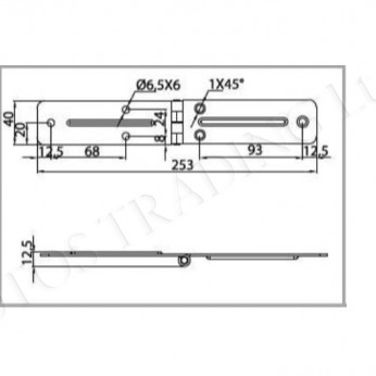 Folding hinge 40x250 M 32L.001.01 - Decorative furniture accessories Folding hinge 40x250 M Decorative furniture accessories