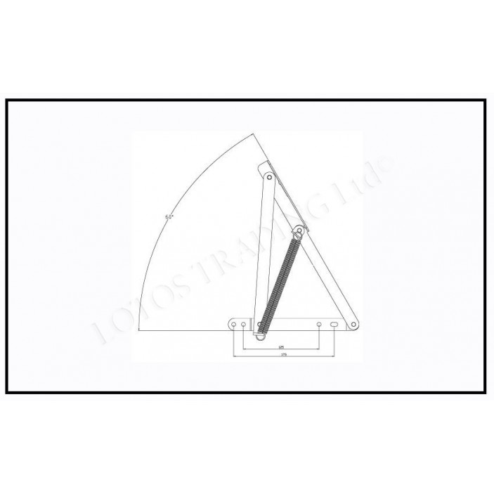 Long frame Spring mechanism for bed 60° 32L.050.06 - Decorative furniture accessories Long frame Spring mechanism for bed 60° Decorative furniture accessories